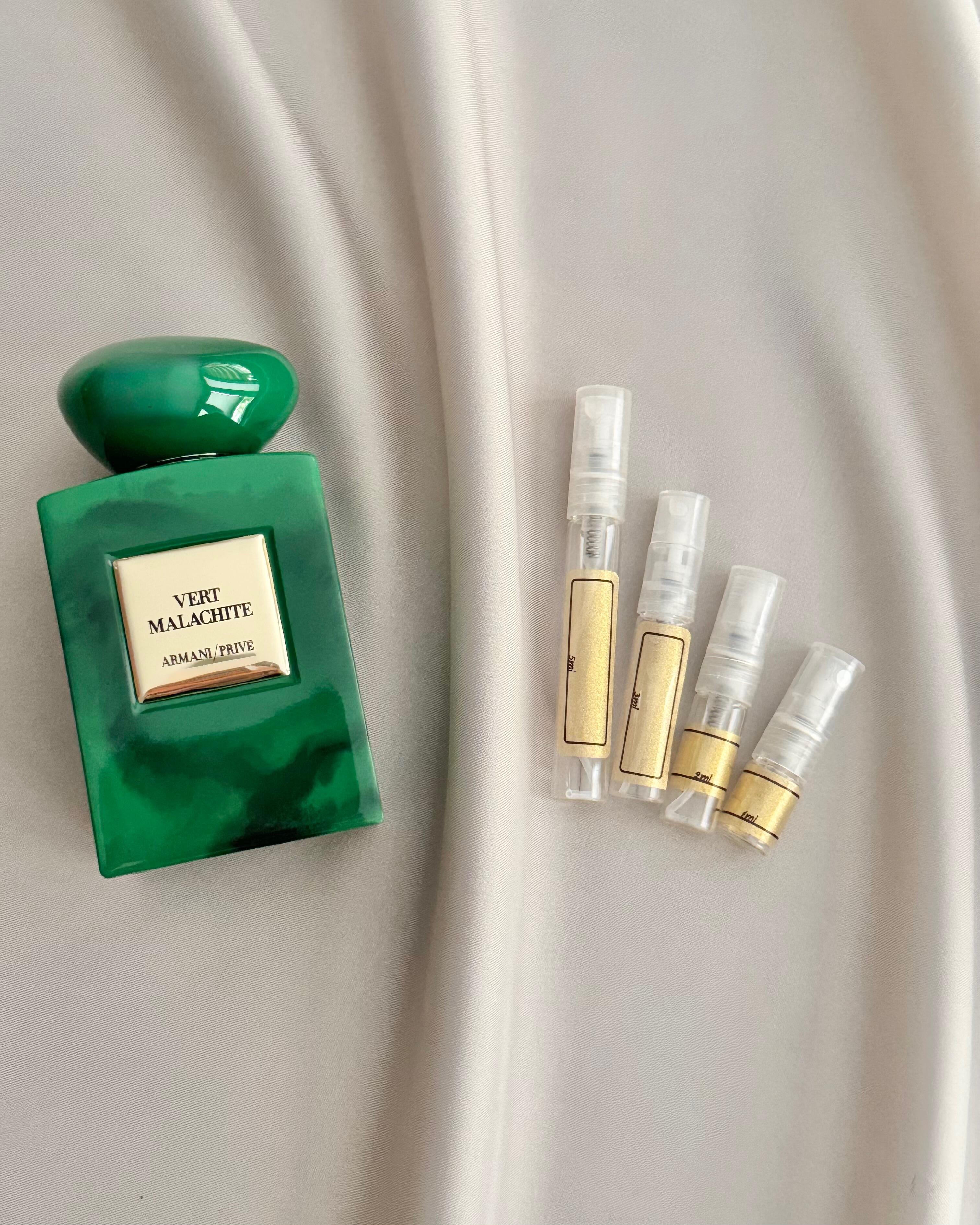 Armani Prive Vert Malachite with sample bottles