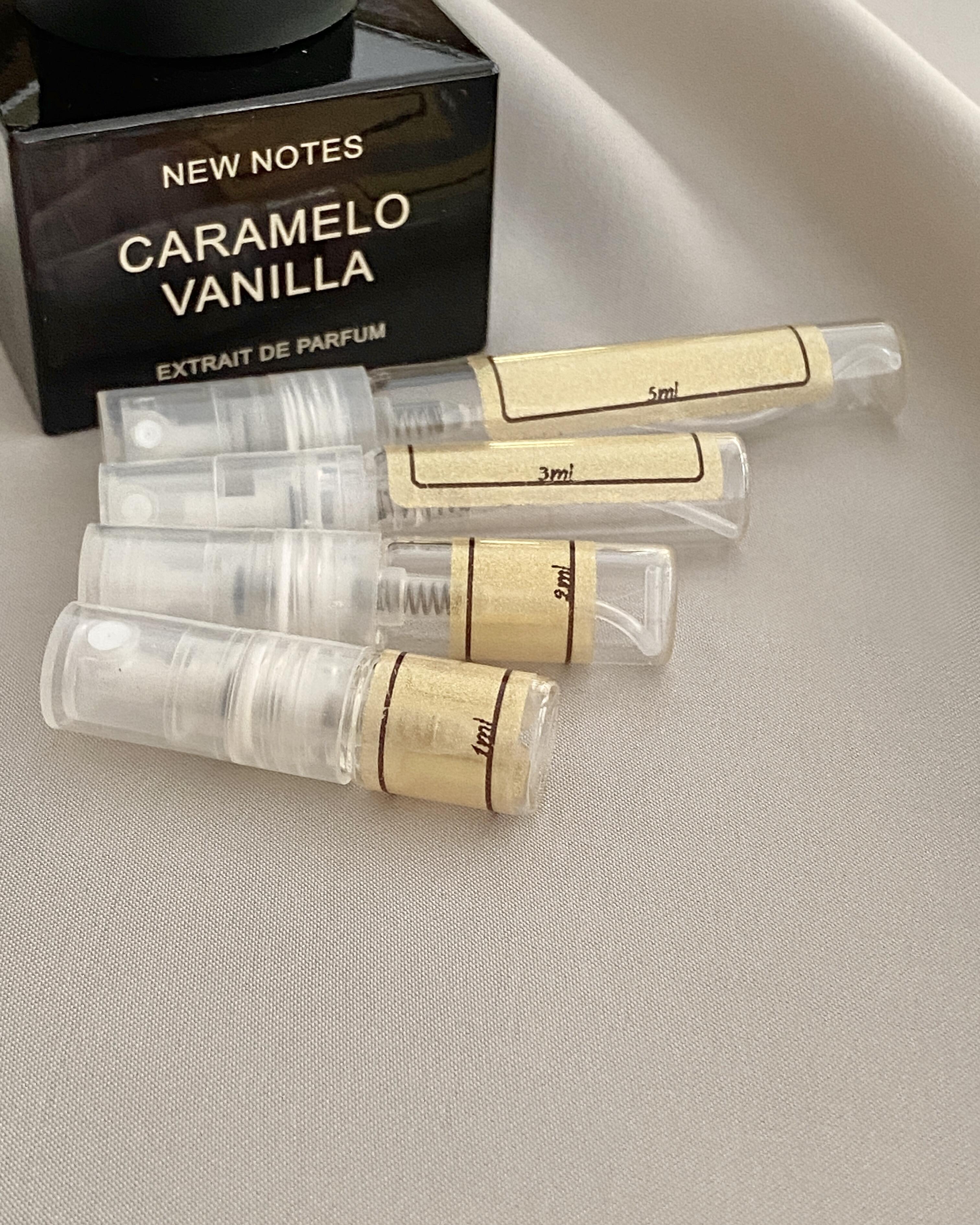 New Notes Caramelo Vanilla and sample bottles