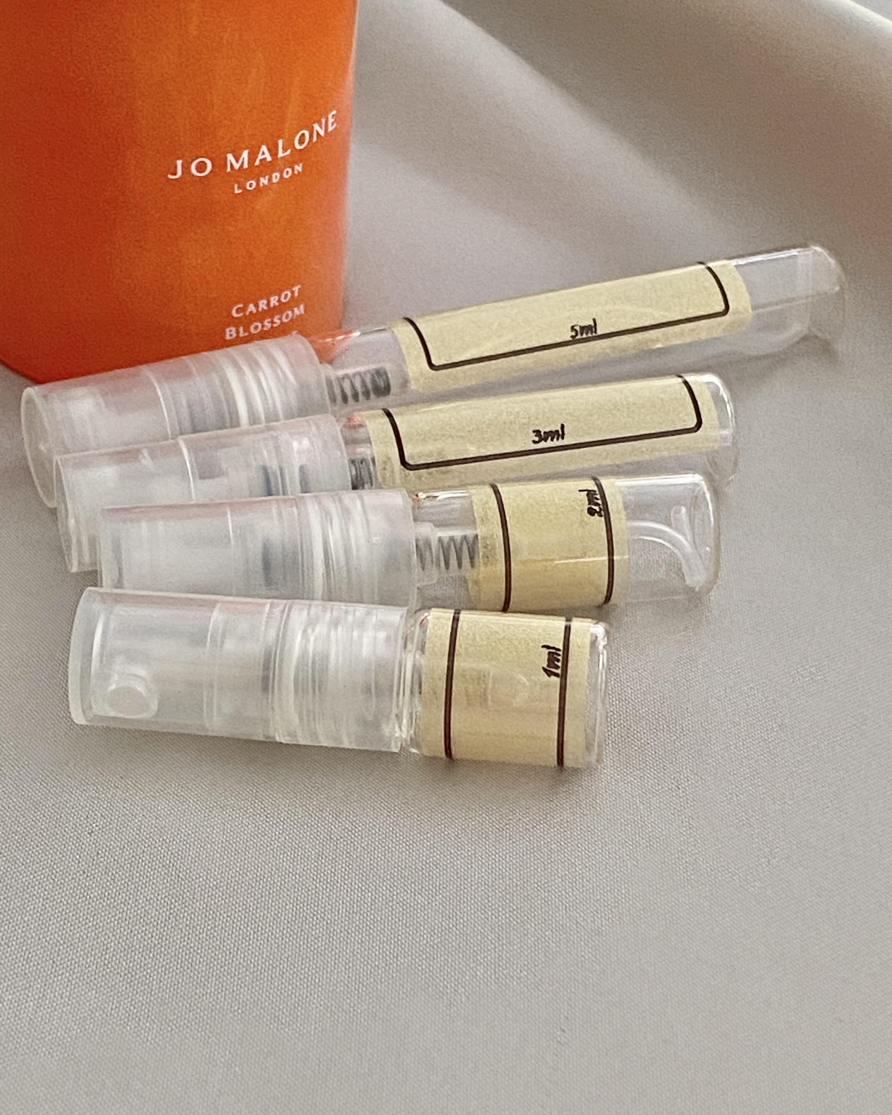 Jo Malone London Carrot Blossom and sample bottles