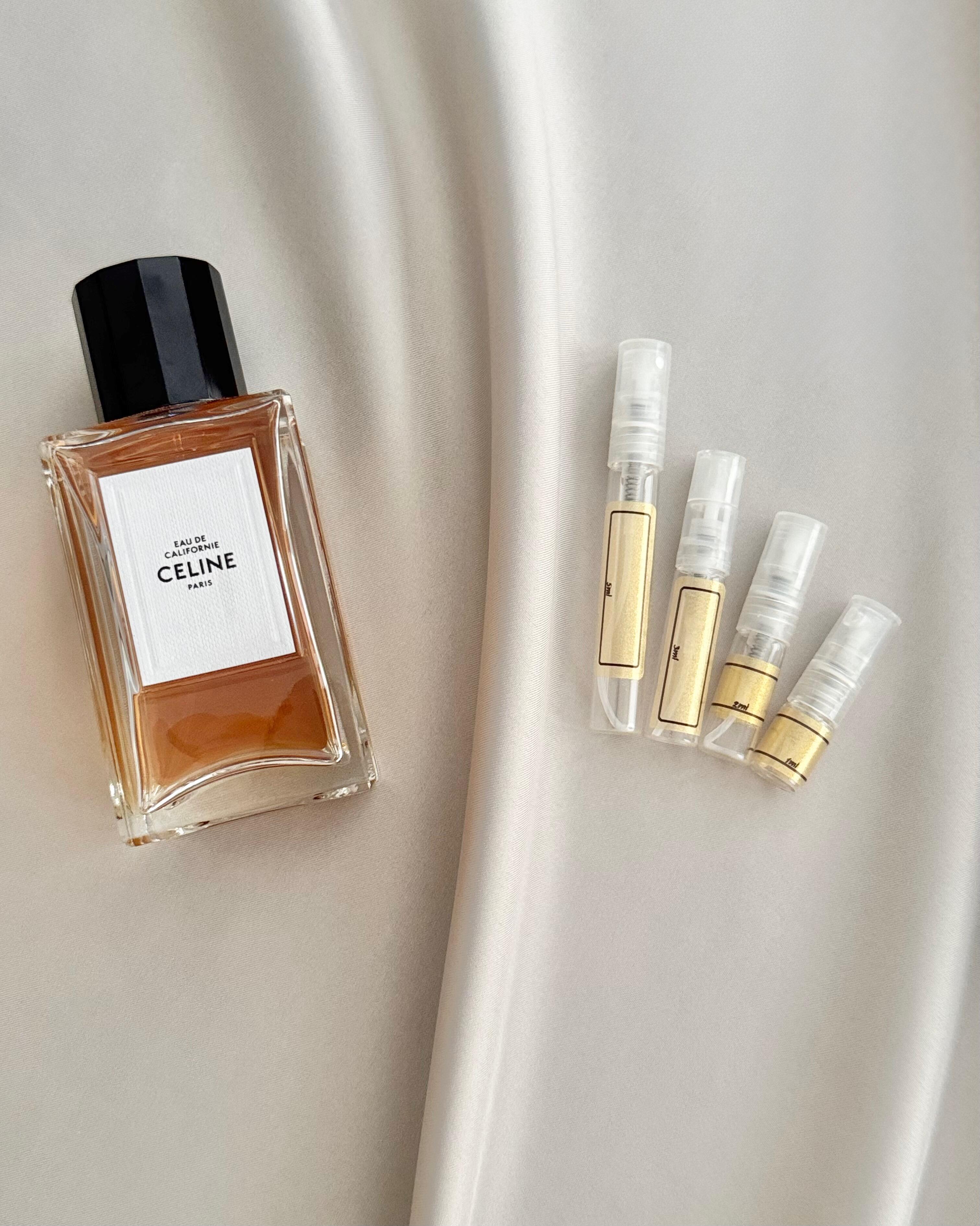 Celine Eau de Californie with sample bottles