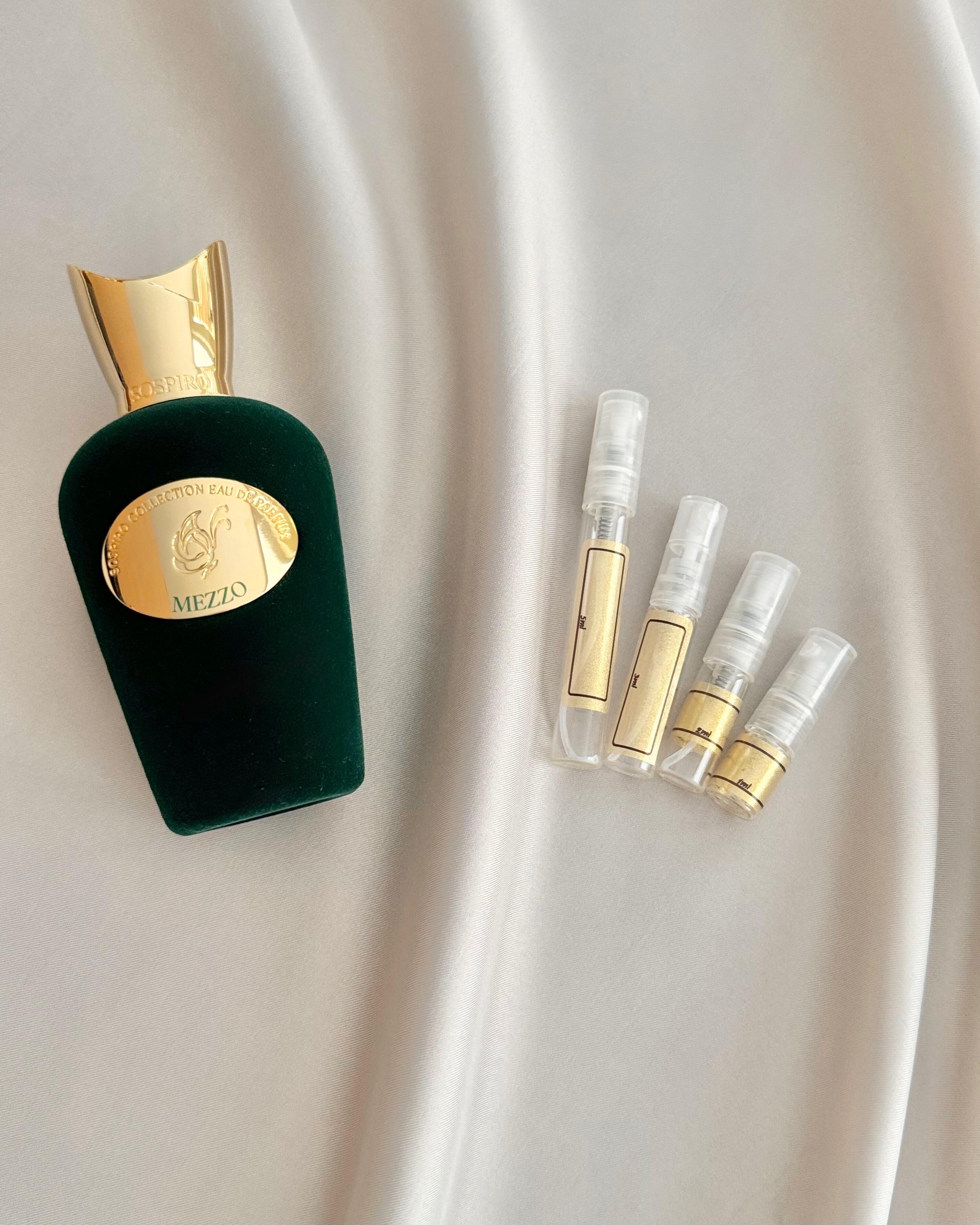 Sospiro Mezzo with sample bottles