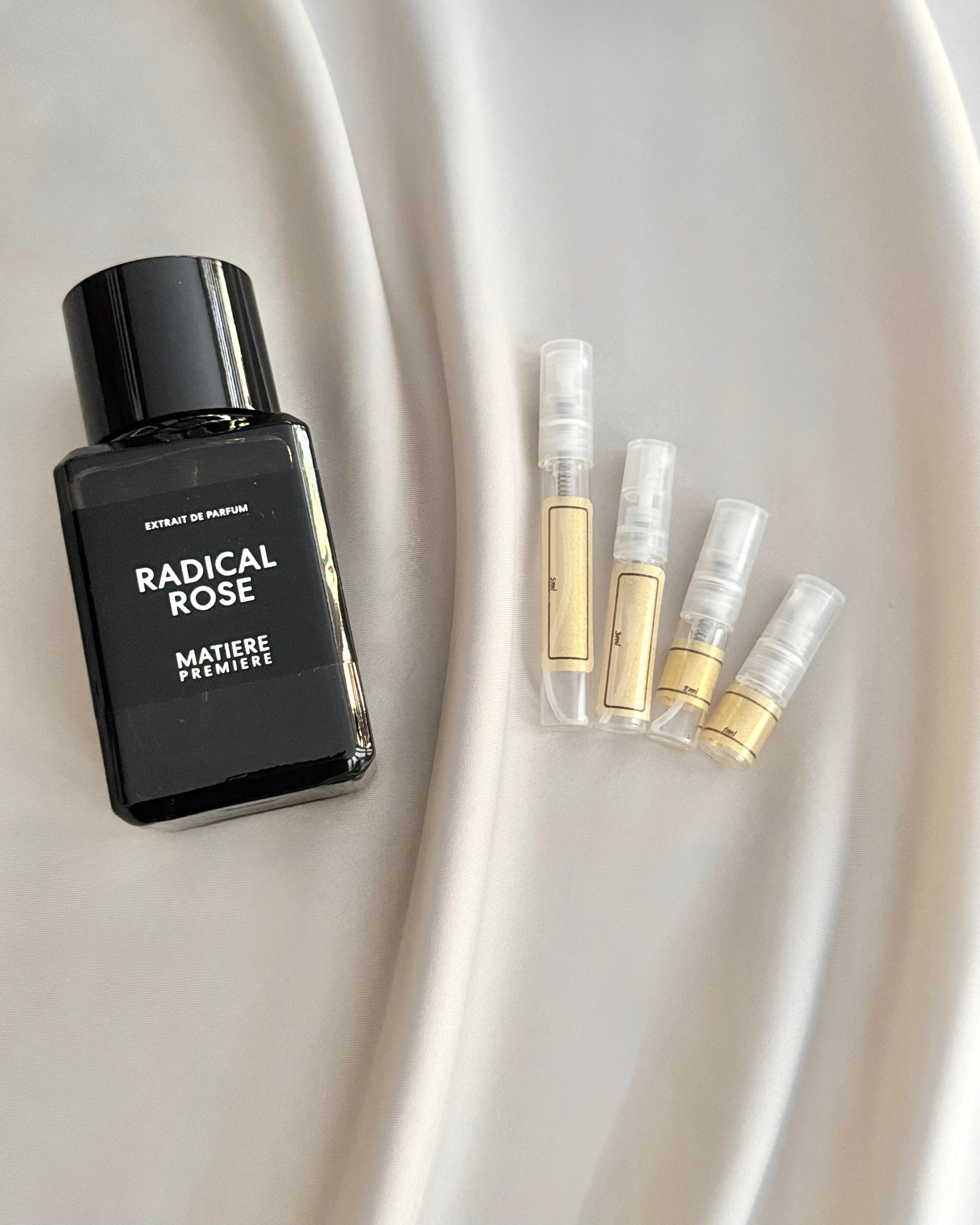 Matiere Premiere Radical Rose with sample bottles
