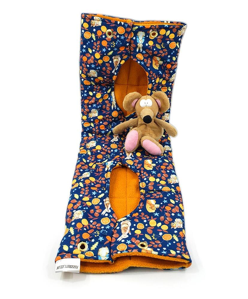 Large fleece hanging tube for rats, chinchillas, degu, small furries, Fuzzbutt XL Choob handmade in the UK