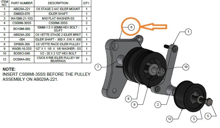 ATI AB029A-200 C6 Vette Stage 11 Idler Bracket
