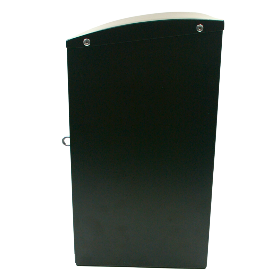 Side profile of Robox Insulated XL large outdoor tap box showing robust steel construction and wall mounting – insulated tap cover UK