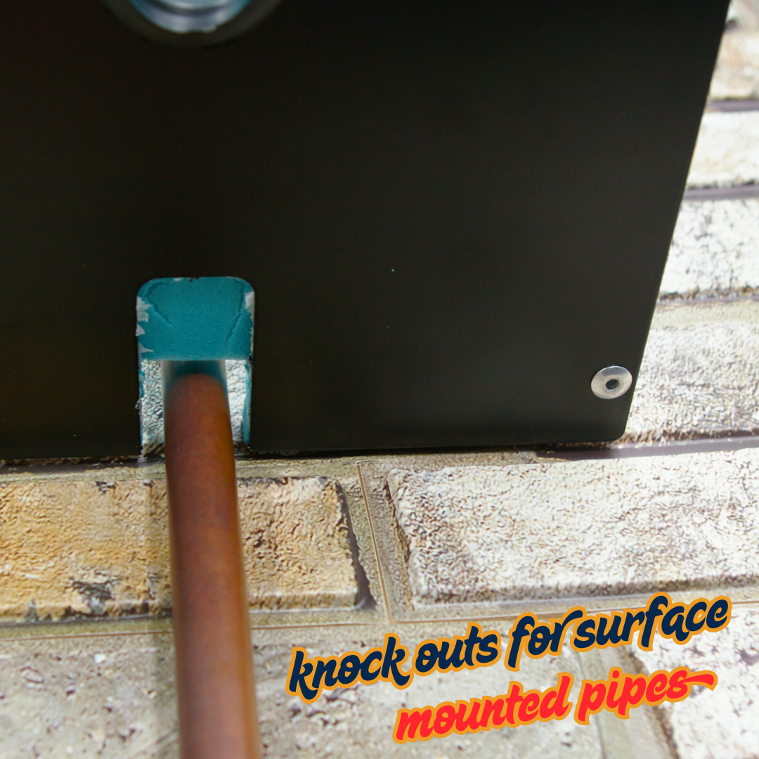 Robox Insulated XL large outdoor tap box knockout panel with pipe access for surface mounted pipes – easy DIY installation insulated garden tap cover UK