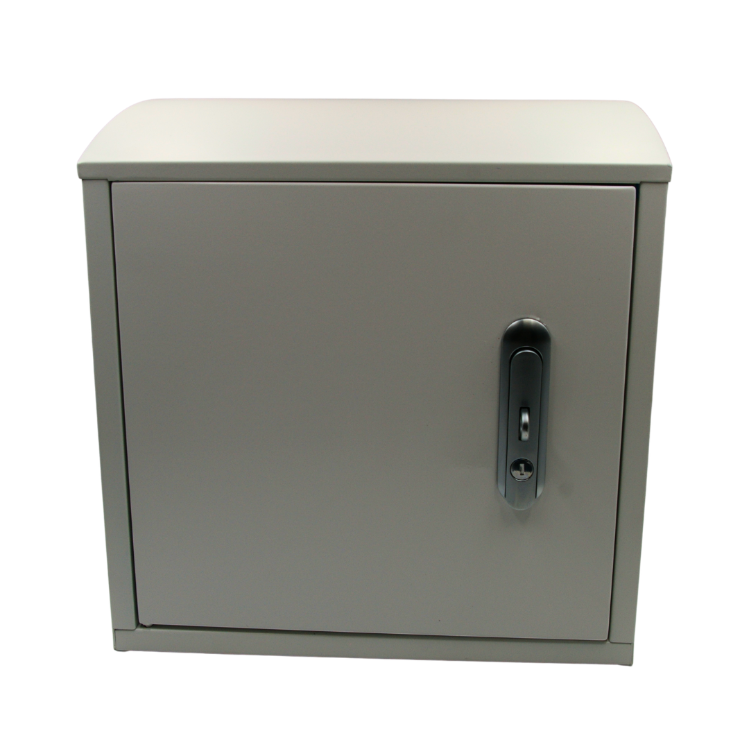 Robox Insulated XL white large lockable outdoor tap box closed front view – premium frost proof garden tap enclosure UK