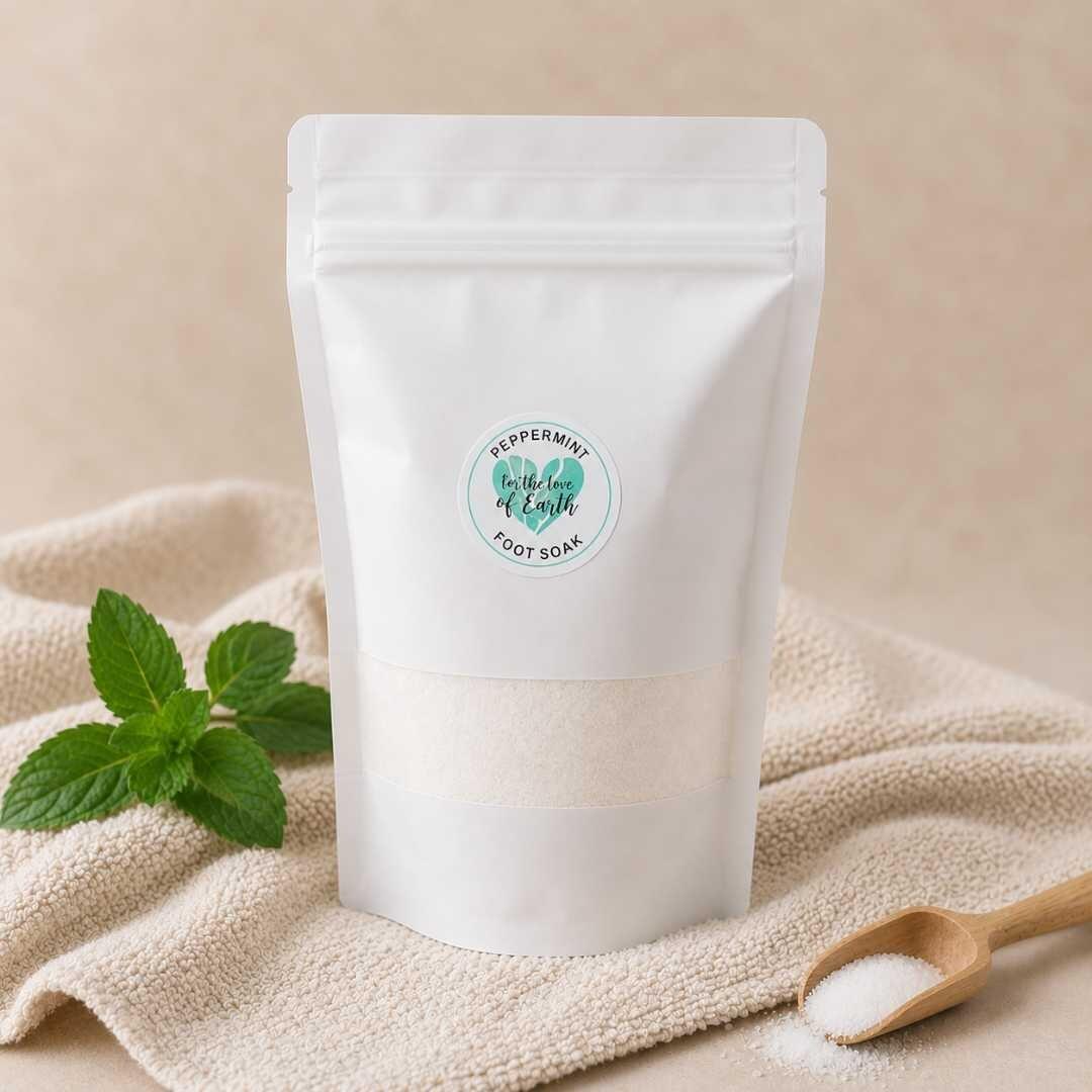 Natural peppermint foot soak for tired feet