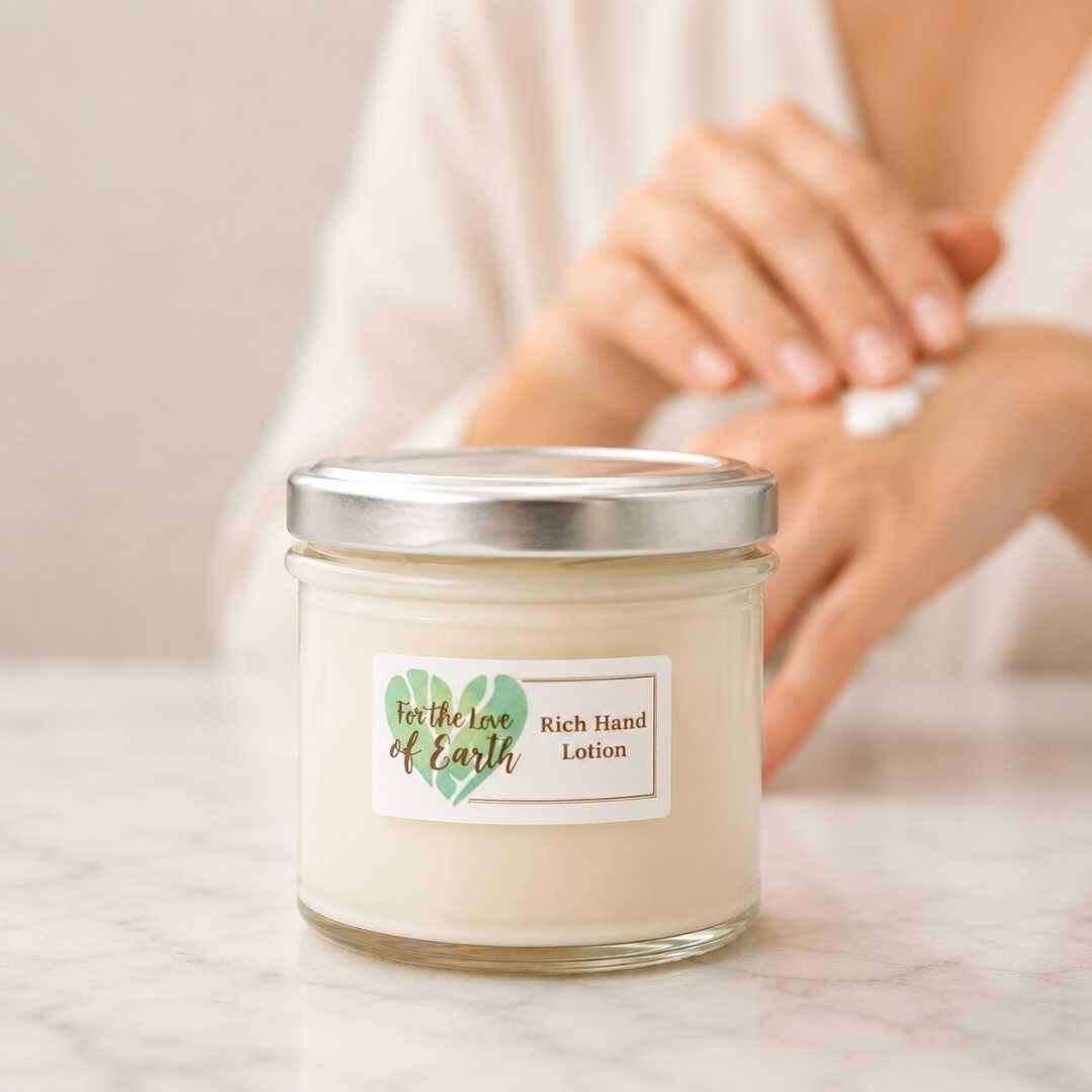 Jar of rich vegan hand moisturiser
