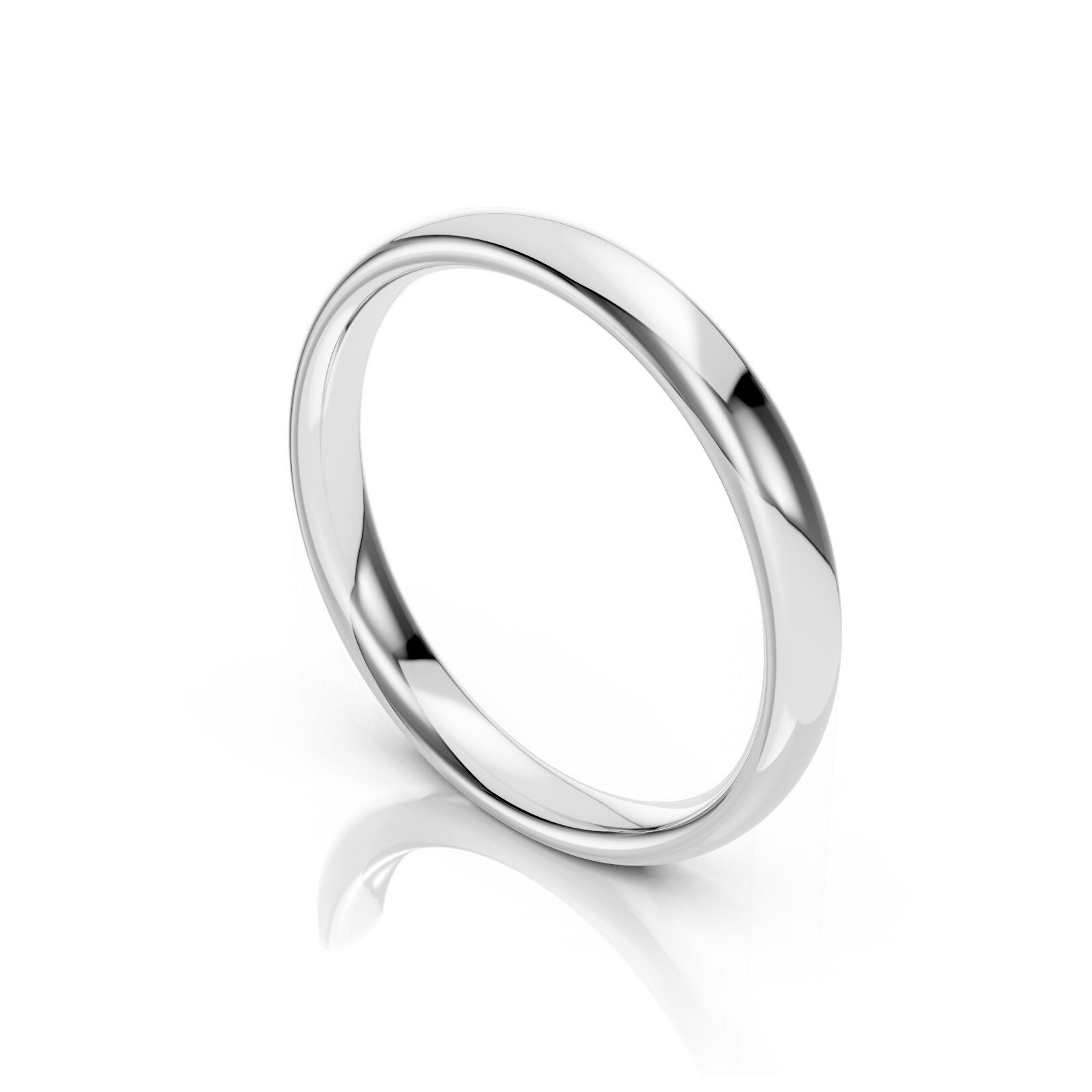 Mens 3mm medium traditional court comfort fit wedding ring 1.7mm depth in gold platinum palladium silver titanium and black zirconium