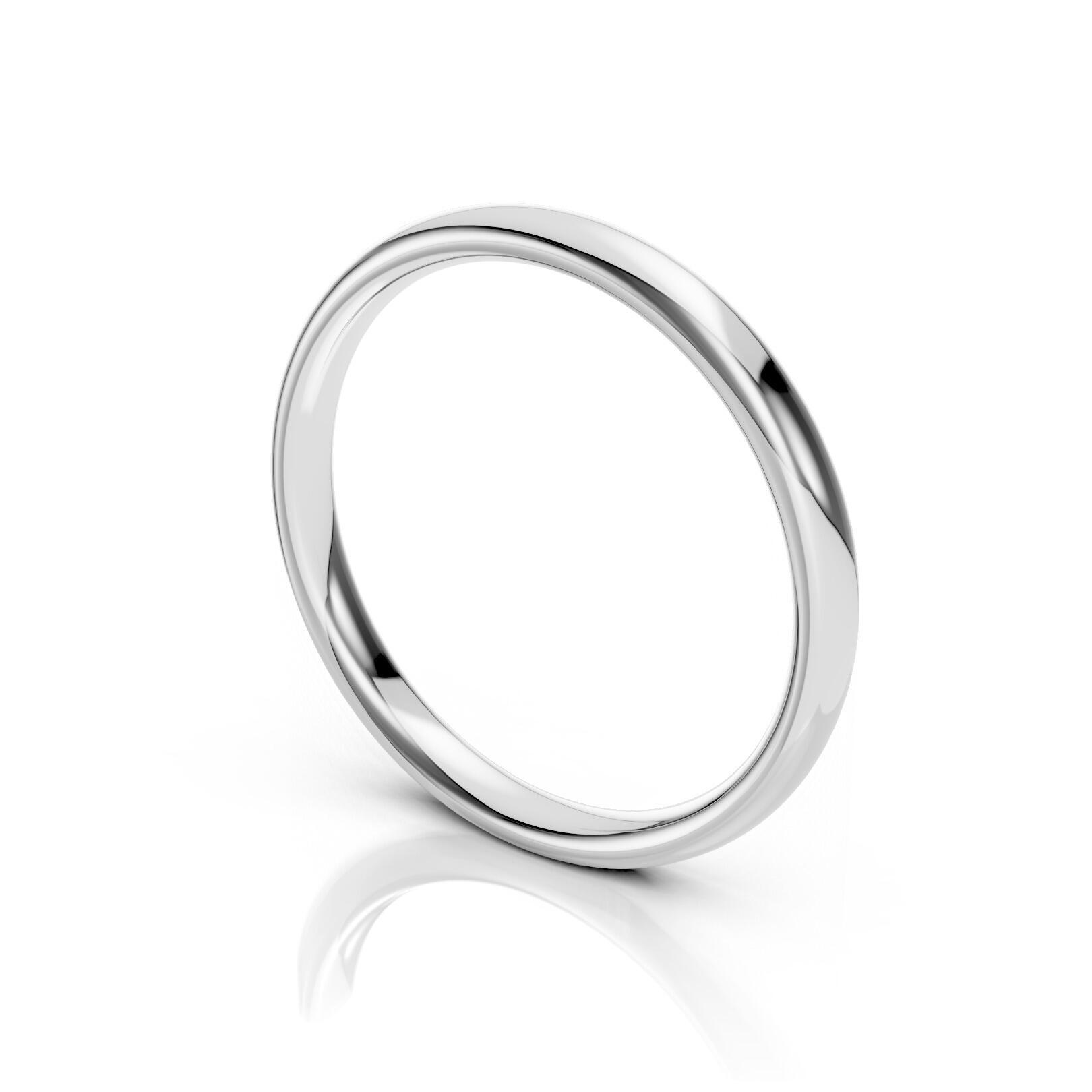 Mens 2.5mm medium traditional court comfort fit wedding ring 1.7mm depth in gold platinum palladium silver titanium and black zirconium