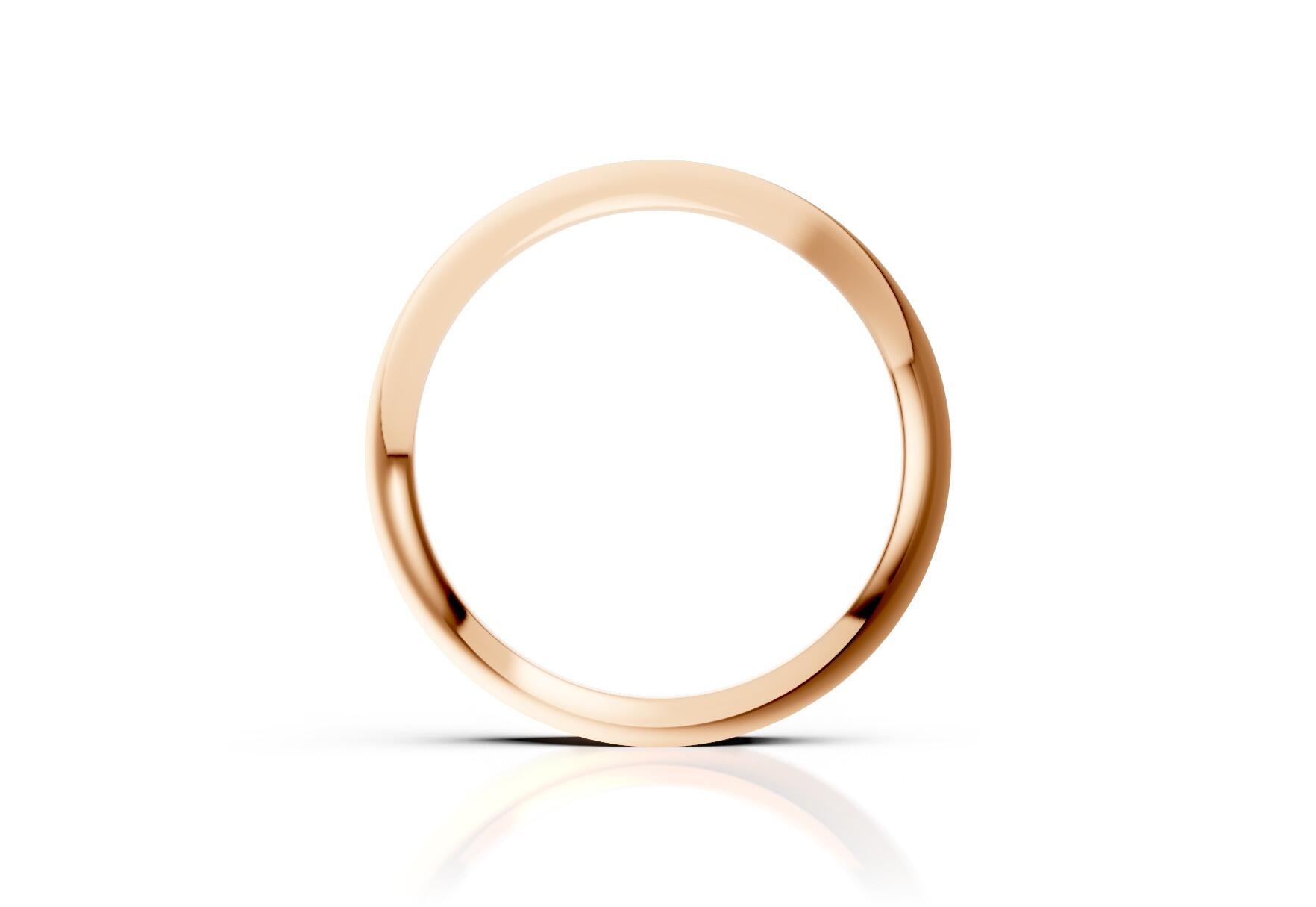 Ladies 3mm medium flat court comfort fit wedding ring 1.7mm depth in yellow gold white gold rose gold platinum palladium and argentium silver