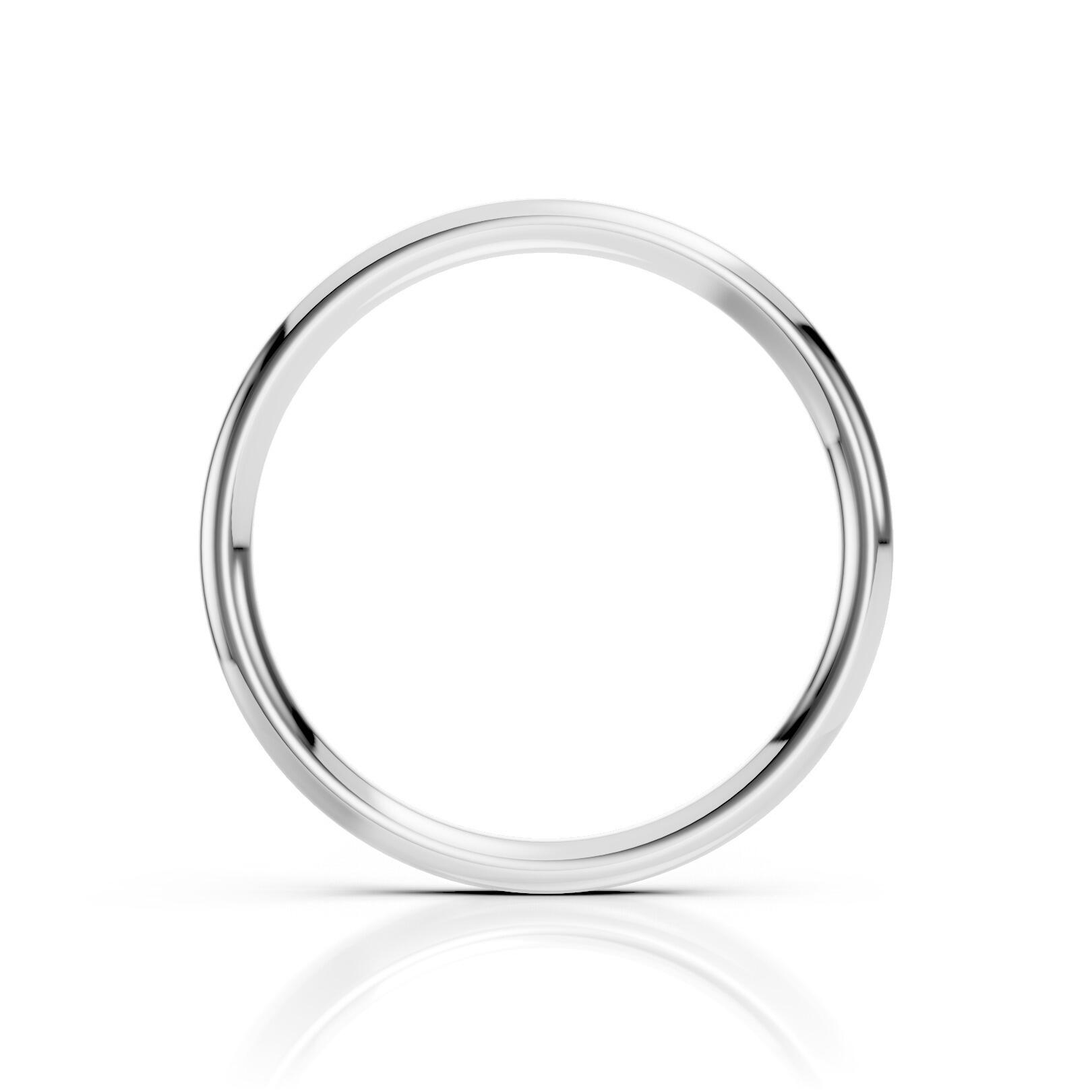 Ladies 2mm medium weight traditional court shaped wedding band in gold, platinum, palladium, silver, titanium and black zirconium with polished finish