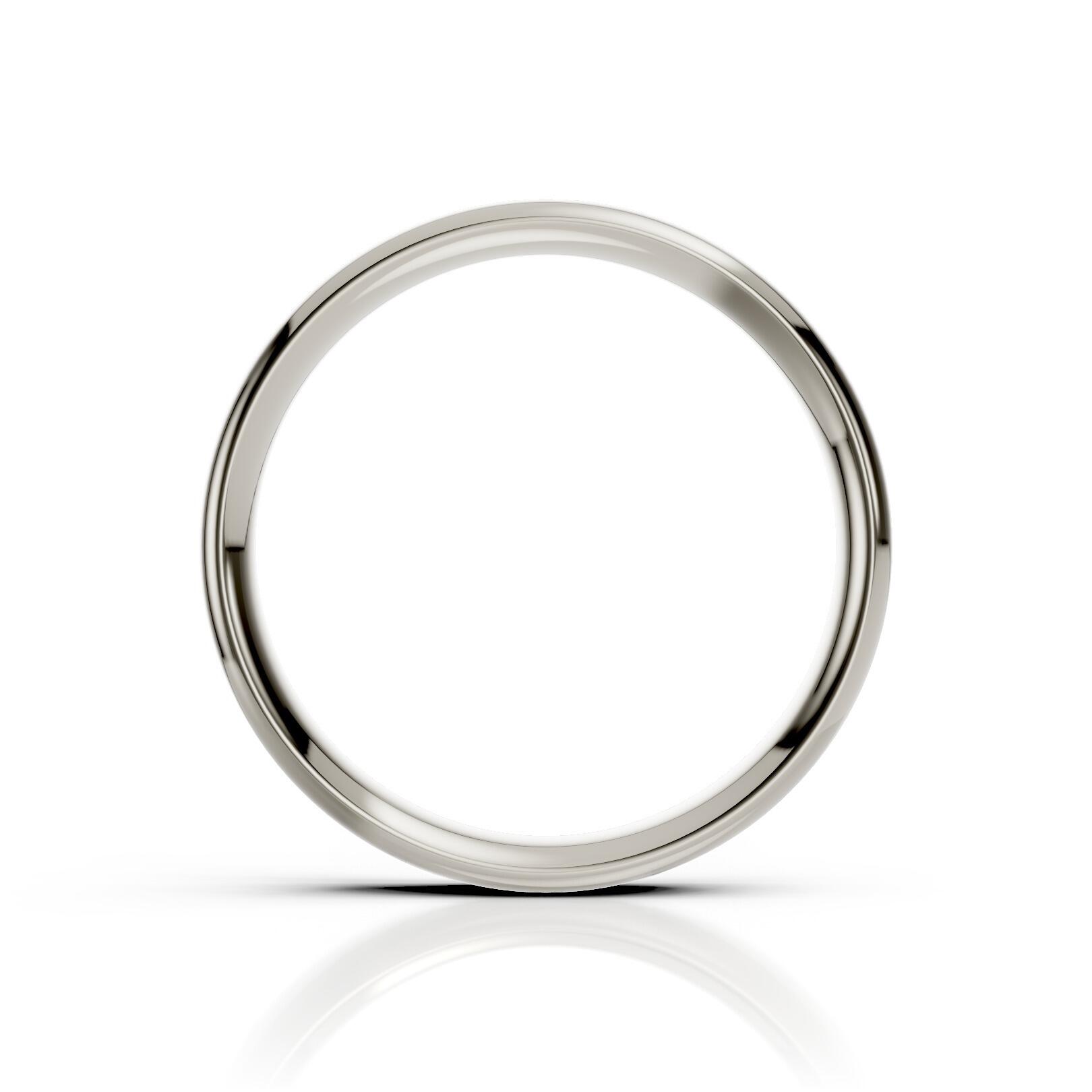 Ladies 4mm medium weight traditional court shaped wedding band in gold, platinum, palladium, silver, titanium and black zirconium with polished finish