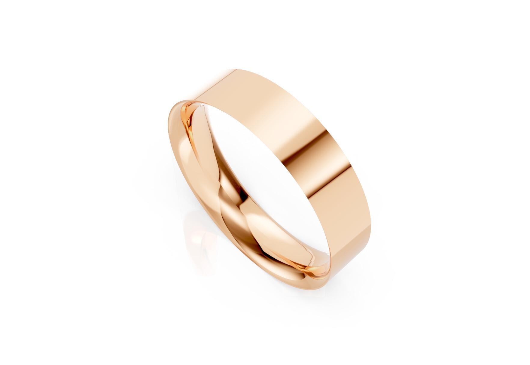 Ladies 5mm light flat court comfort fit wedding ring 1.3mm depth in yellow gold white gold rose gold platinum palladium and argentium silver