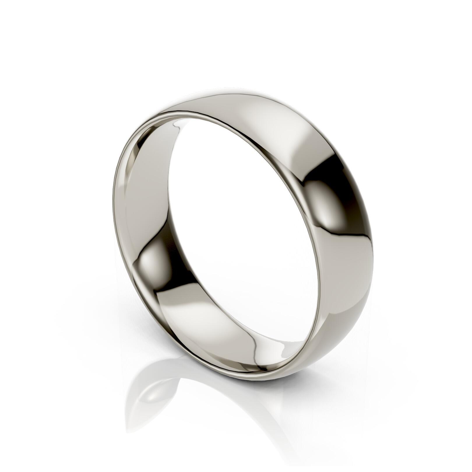 Mens 6mm medium traditional court comfort fit wedding ring 1.7mm depth in gold platinum palladium argentium silver titanium and black zirconium
