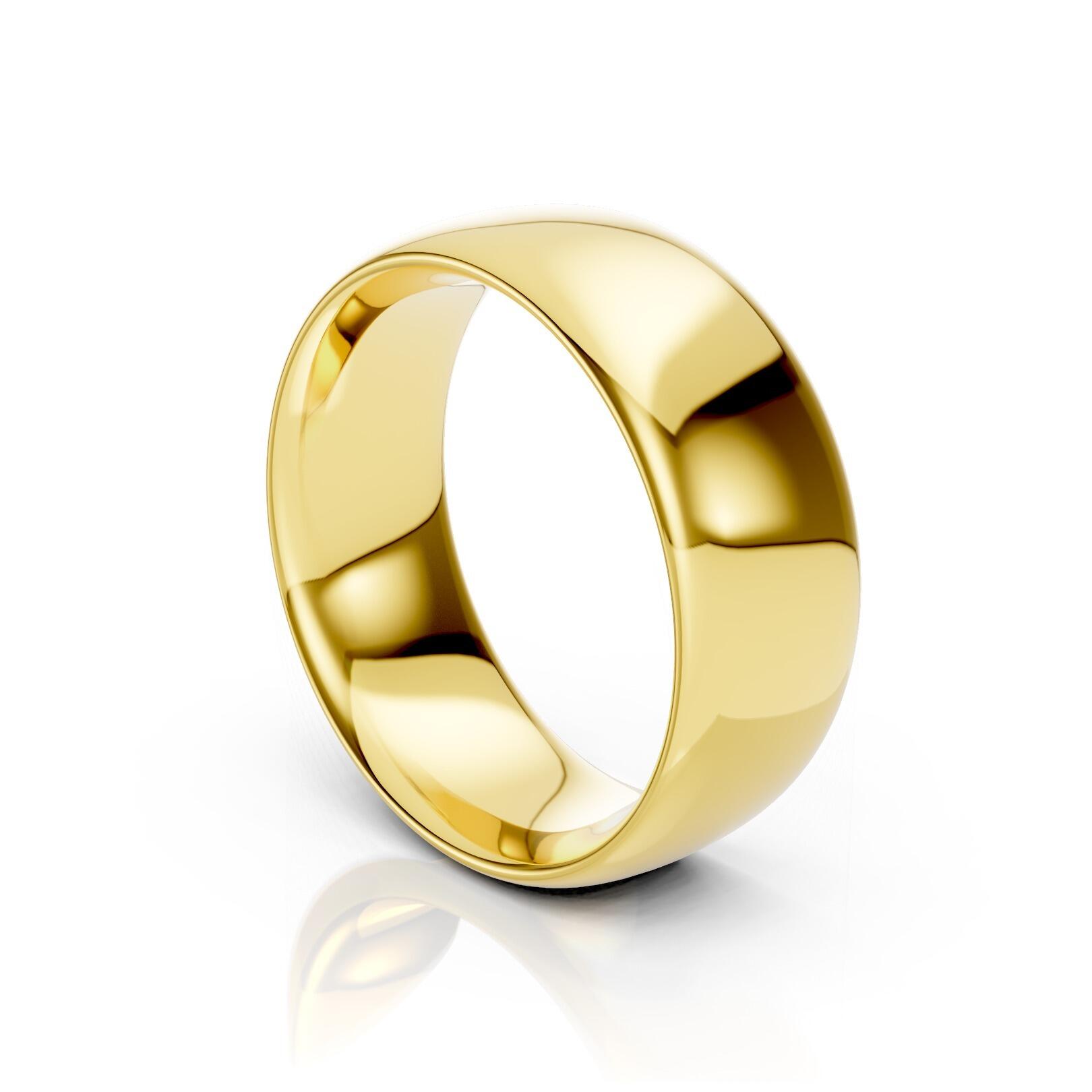 Ladies 8mm heavy traditional court comfort fit wedding ring 2.1mm depth in gold platinum palladium silver titanium and black zirconium