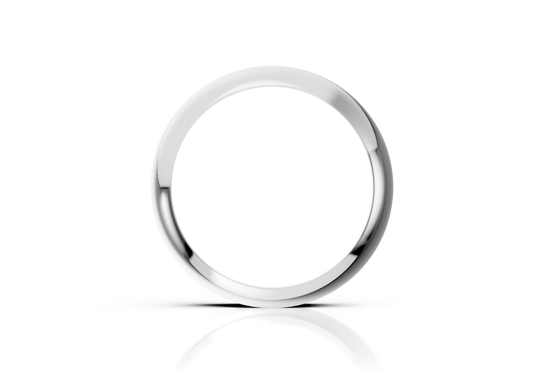 Ladies 3mm medium flat court comfort fit wedding ring 1.7mm depth in yellow gold white gold rose gold platinum palladium and argentium silver