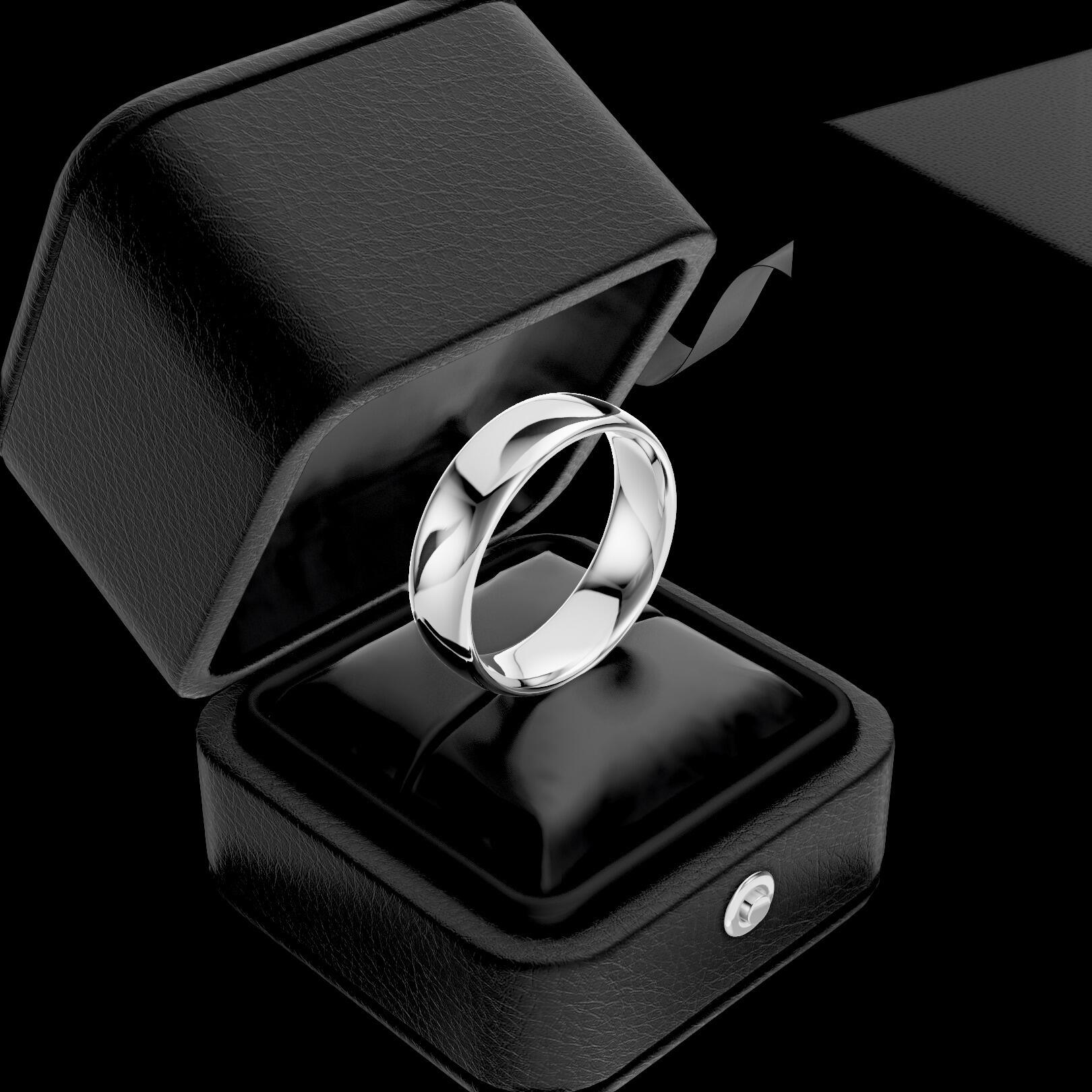 Mens 6mm medium traditional court comfort fit wedding ring 1.7mm depth in gold platinum palladium argentium silver titanium and black zirconium