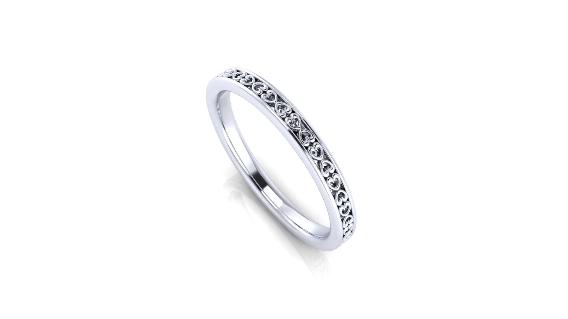 9ct white gold bespoke 3D design ring
