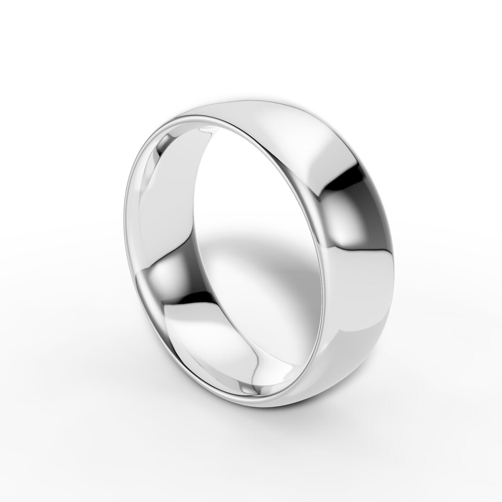 Ladies 7mm heavy traditional court comfort fit wedding ring 2.1mm depth in gold platinum palladium silver titanium and black zirconium