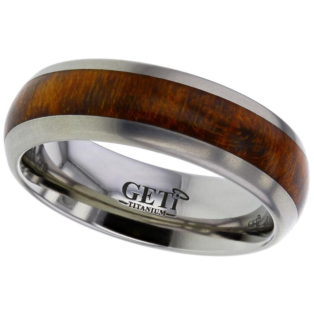 Geti titanium wedding rings with natural wood inlays by Gold and Diamonds