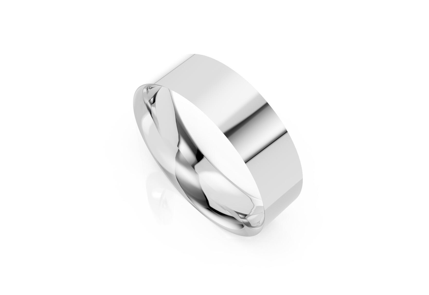Ladies 6mm light flat court comfort fit wedding ring 1.3mm depth in yellow gold white gold rose gold platinum palladium and argentium silver