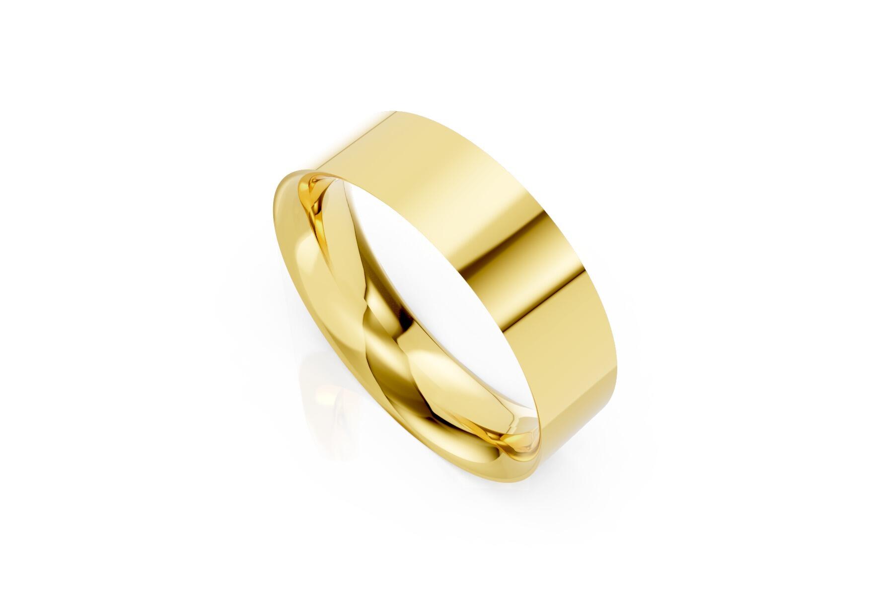 Ladies 6mm medium flat court comfort fit wedding ring 1.7mm depth in yellow gold white gold rose gold platinum palladium and argentium silver