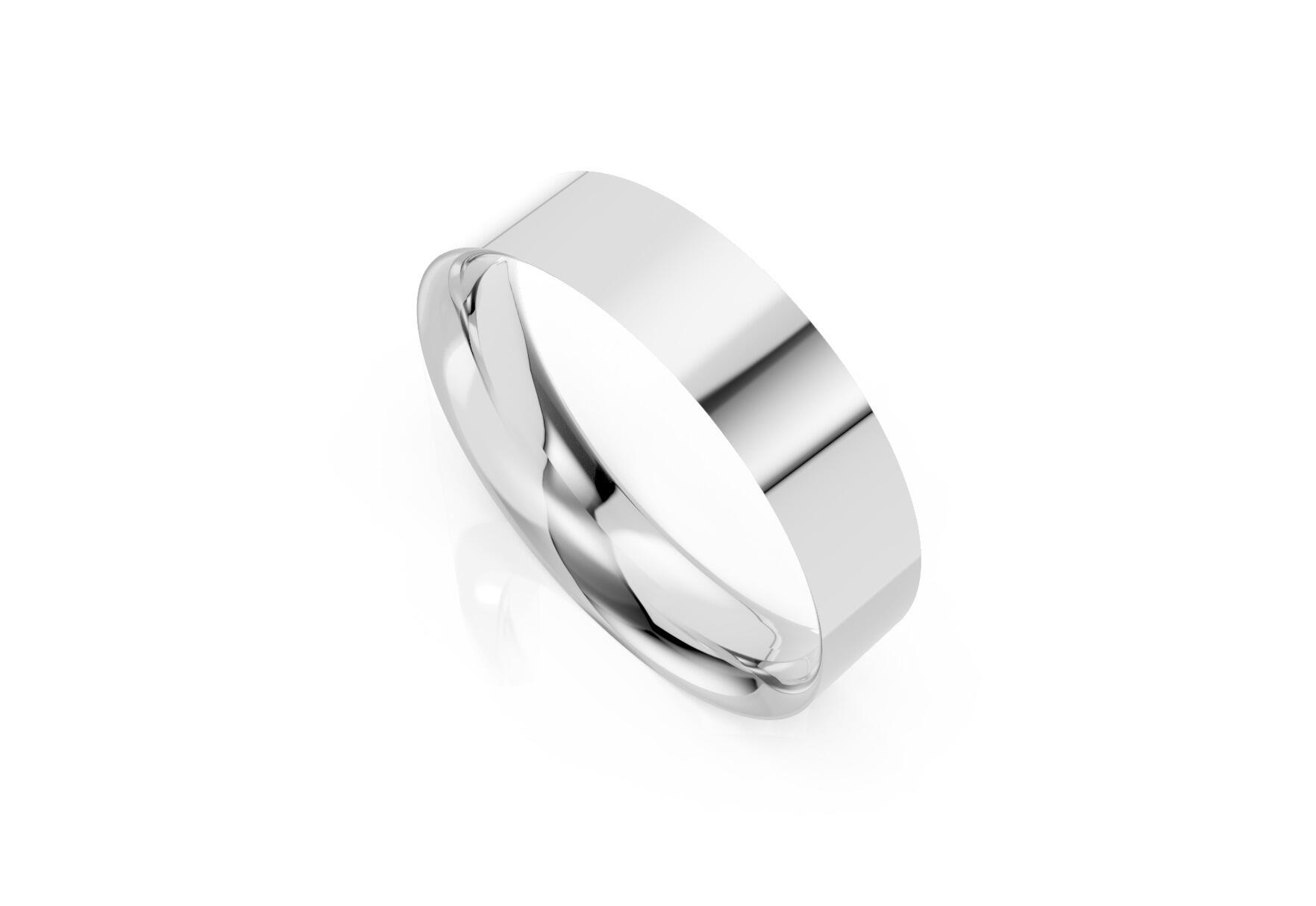 Mens 5mm light flat court comfort fit wedding ring 1.3mm depth in yellow gold white gold rose gold platinum palladium and argentium silver