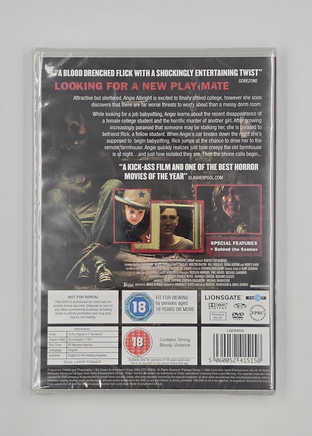 Babysitter Wanted - DVD Region 2 - [New} - Lionsgate - Item Image 2