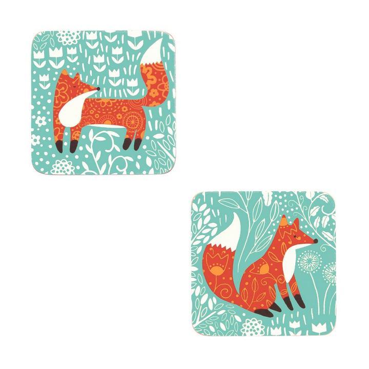 Foraging Fox coasters