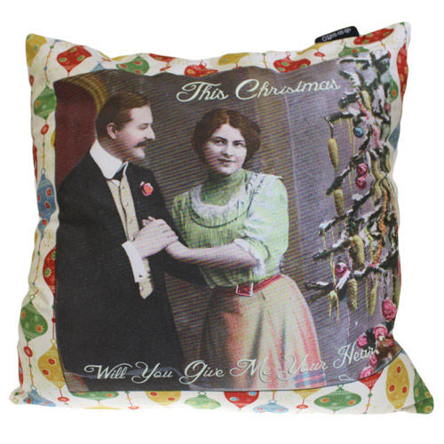 'This Christmas Will You Give Me Your Heart' cushion cover