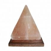 Pyramid shaped Himalayan Salt Lamp with Wooden Base