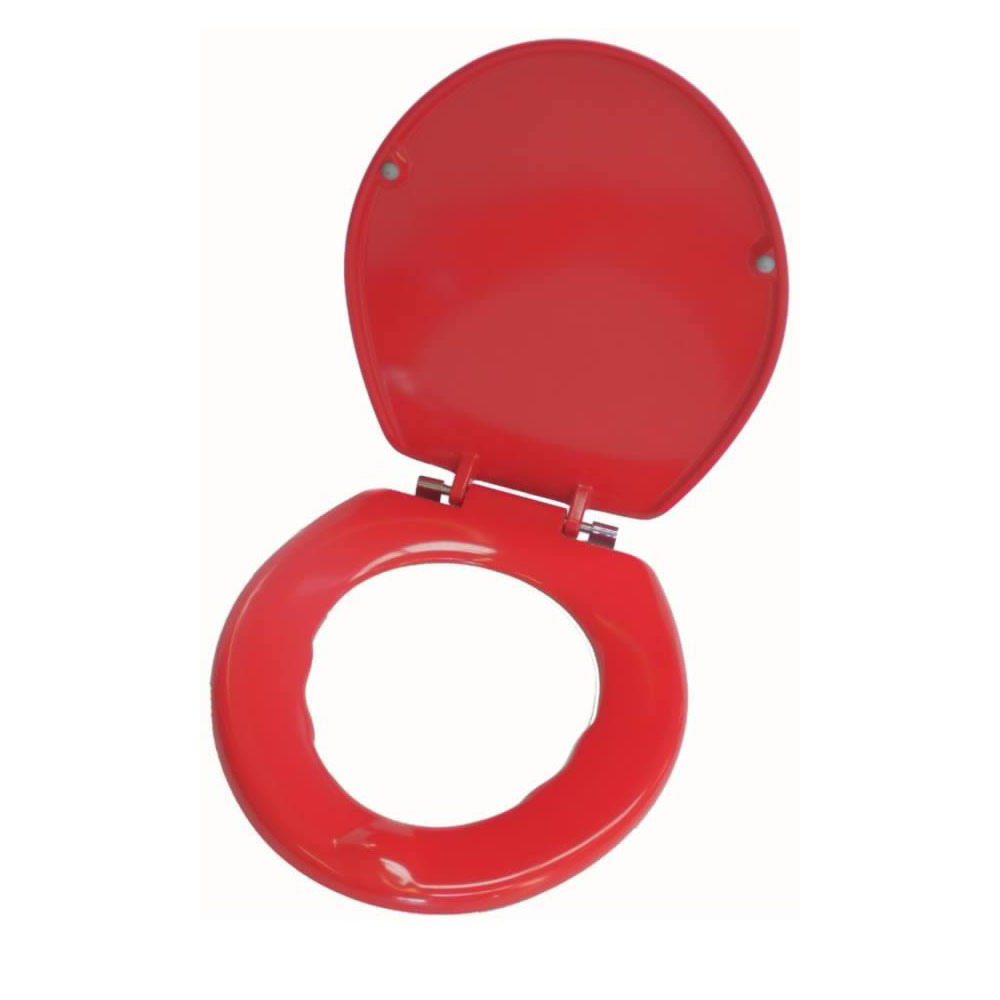 red toilet seat