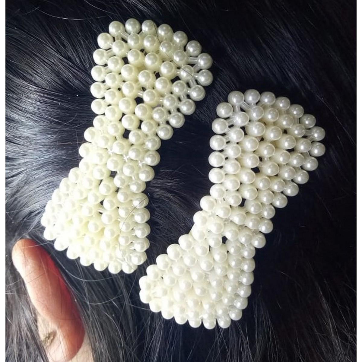 2 Pieces of Fancy Pearl Hair Clips and Pearl Hair Accessories for Women  Girls and Kids