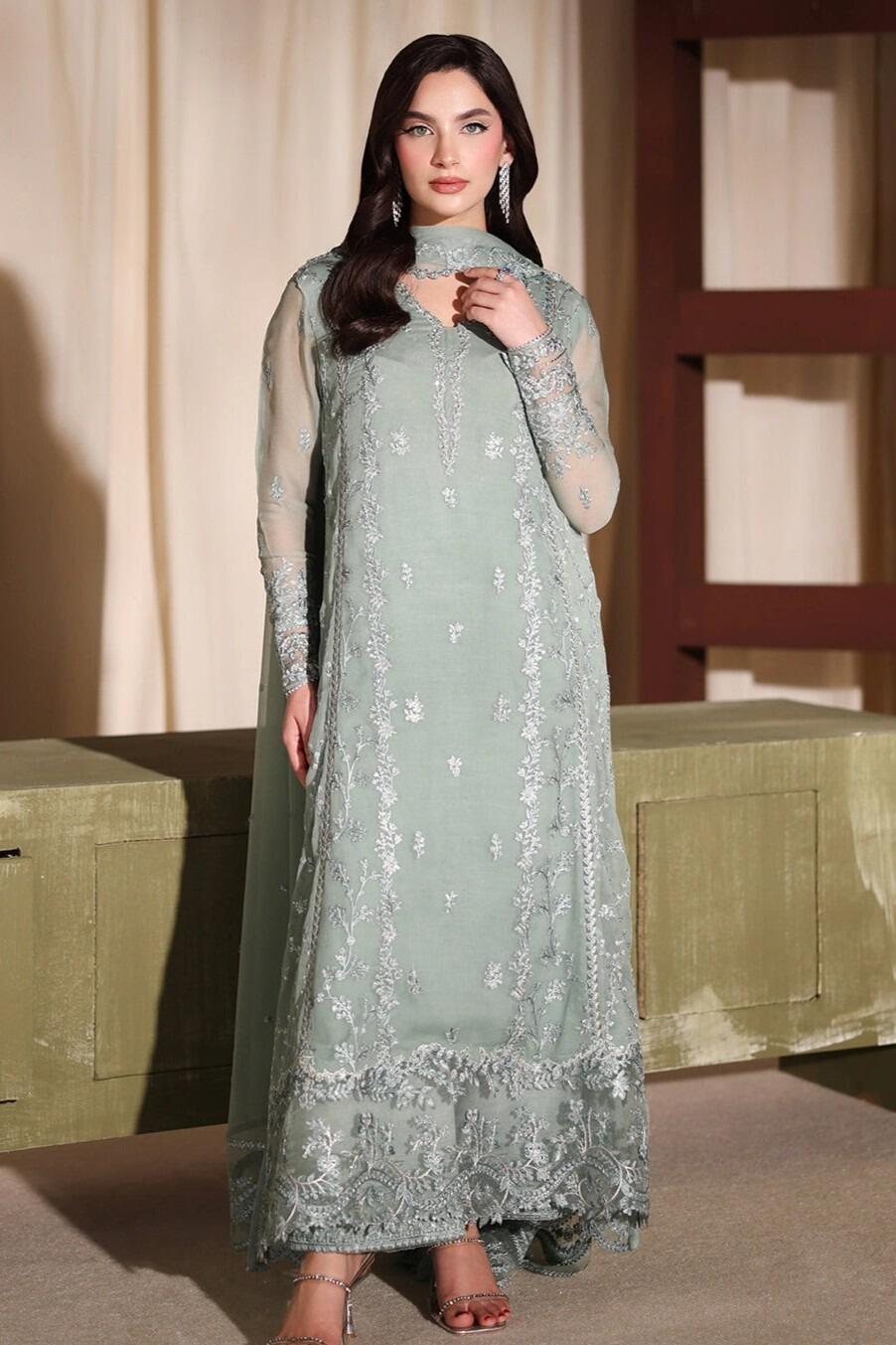 Azure Luxury Embroidered Chiffon Festive Collection