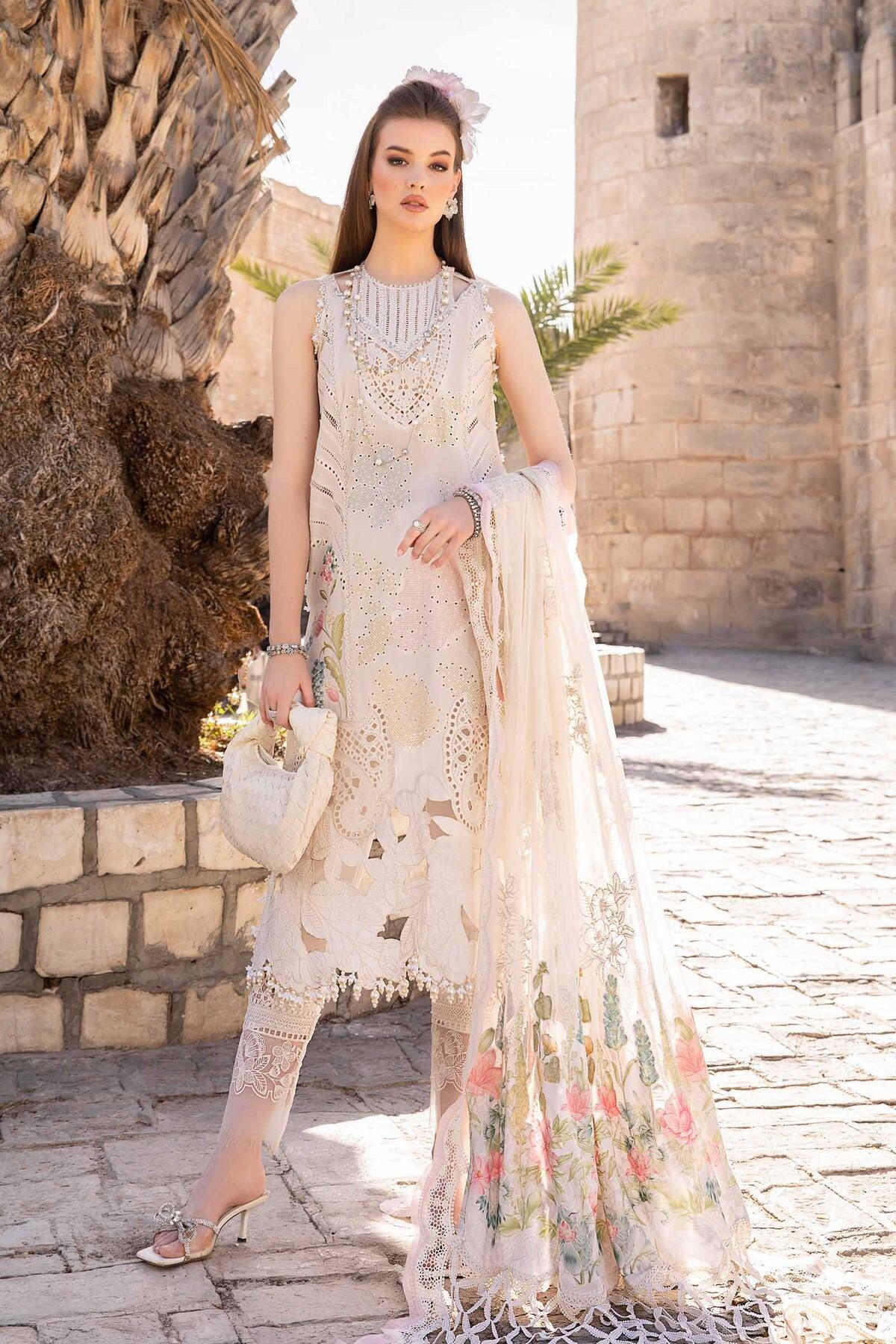 D 2407 A MARIA B EMBROIDERED SUITS LUXURY LAWN COLLECTION 2024