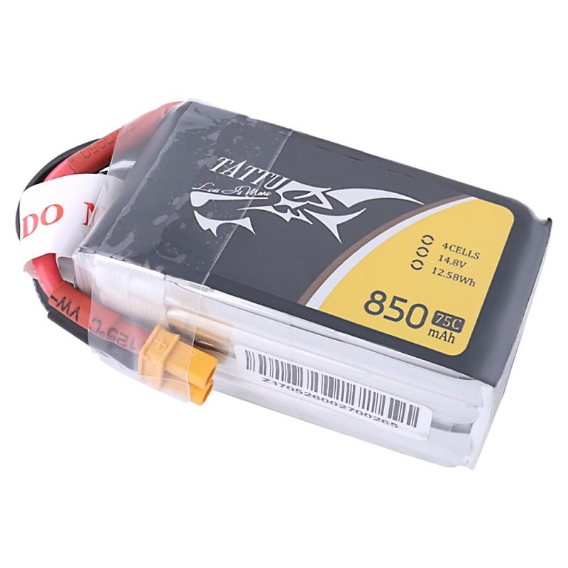 Tattu 850mAh 14.8V 4S 75C Lipo Battery (XT30)