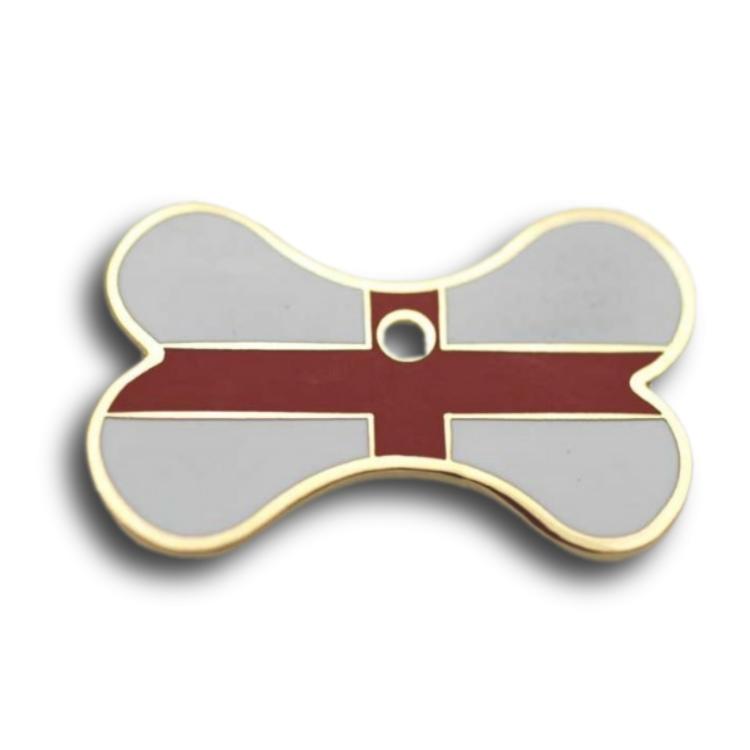 Free UK Delivery Please send clear details of what you would like engraved on the tag St Georges Cross Large Bone Shaped Pet Tag