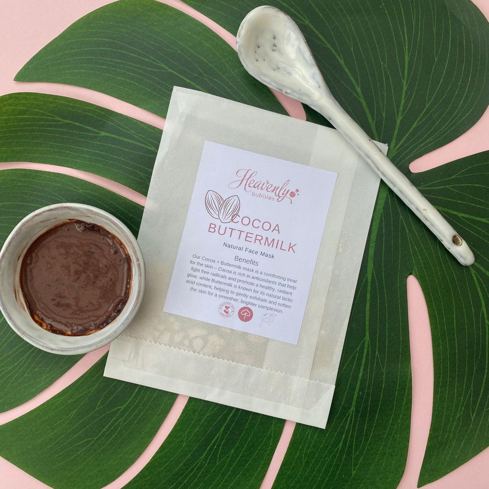 Cocoa & Buttermilk Face Mask in Biodegradable Sachet – Heavenly Bubbles UK