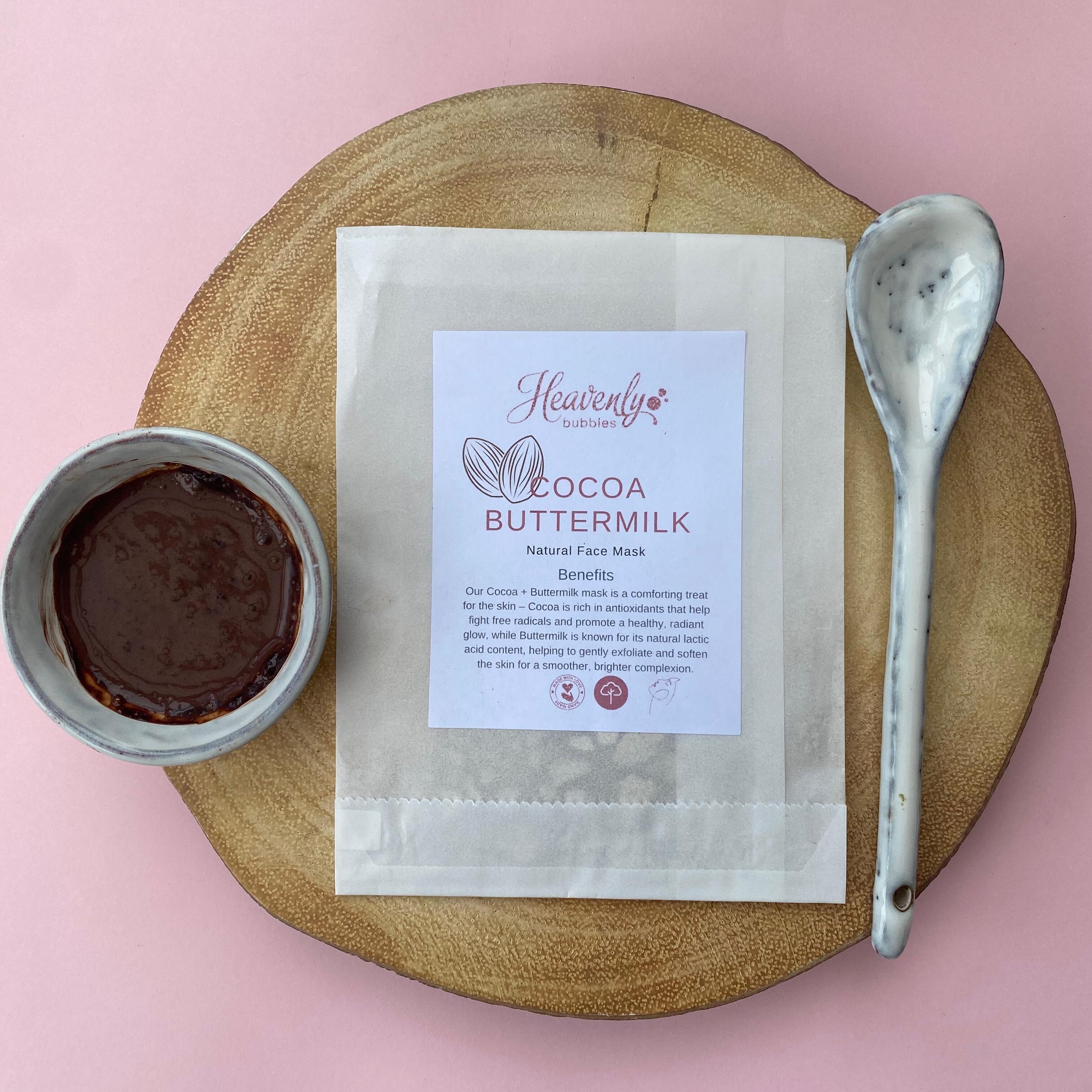 Cocoa Face Mask Applied to Skin – Nourishing Re-Mineralising Skincare UK