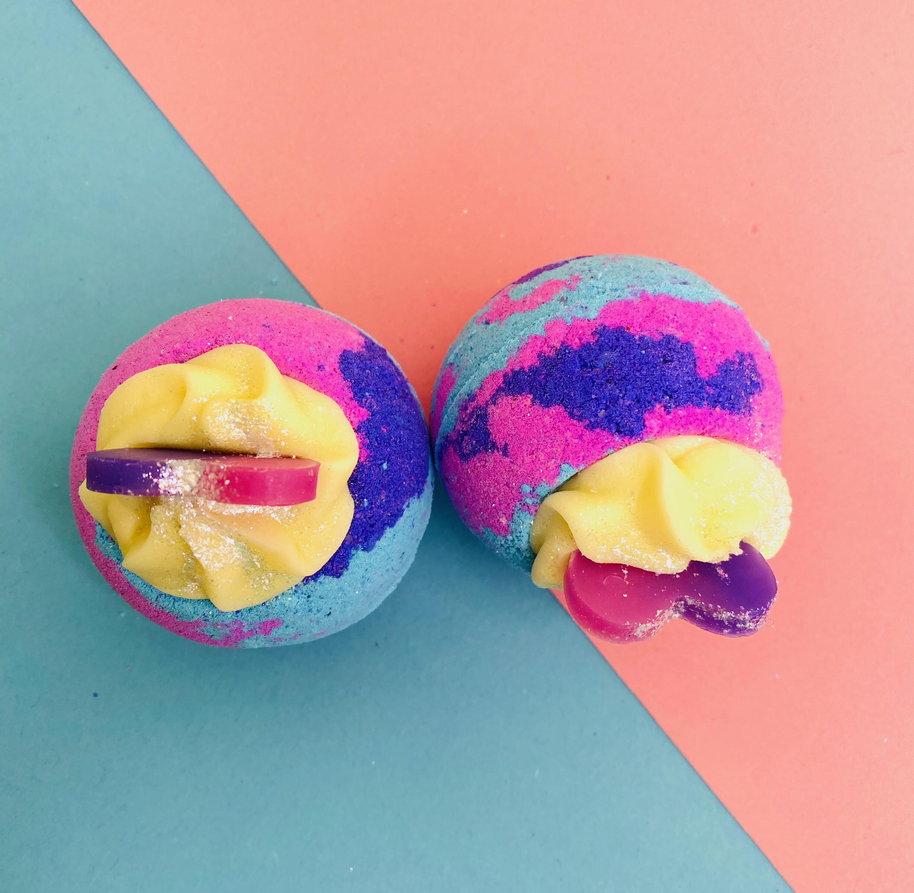 handmade rainbow bath bomb uk