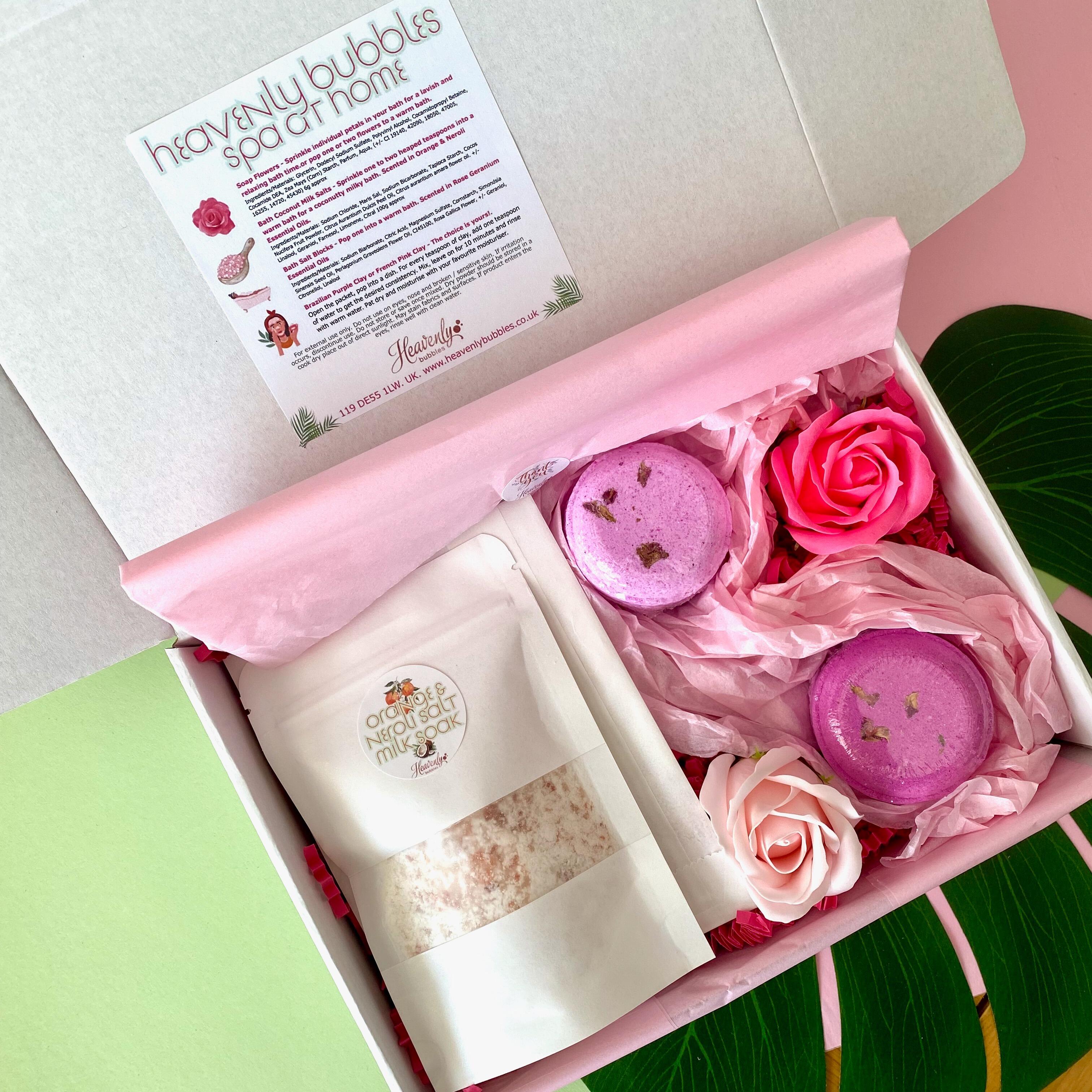 Luxury pamper gift set for her – full product flat lay