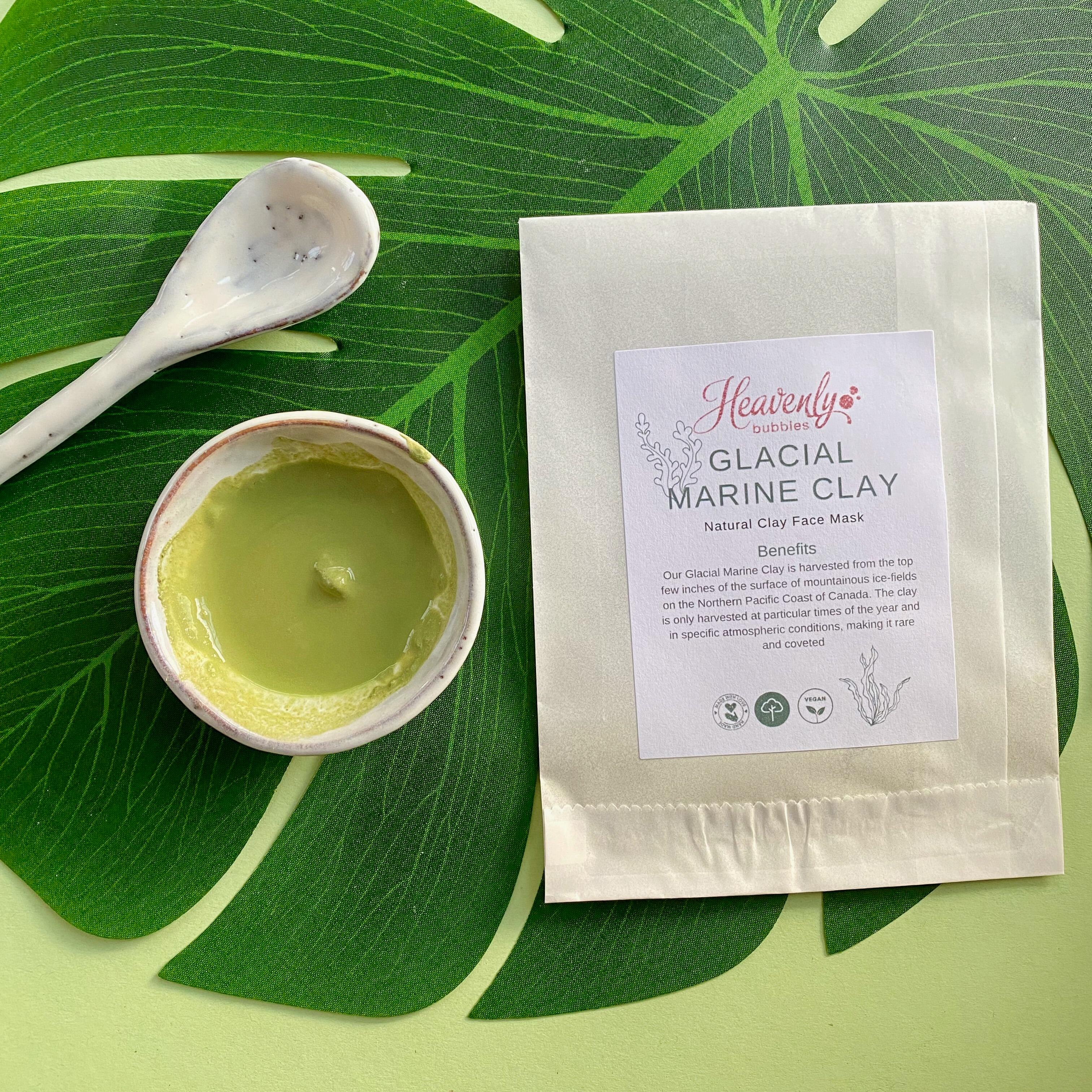 Glacial Marine Green Clay Face Mask in Biodegradable Sachet – Heavenly Bubbles UK