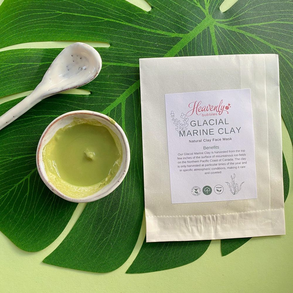 Glacial Marine Green Clay Face Mask in Biodegradable Sachet – Heavenly Bubbles UK