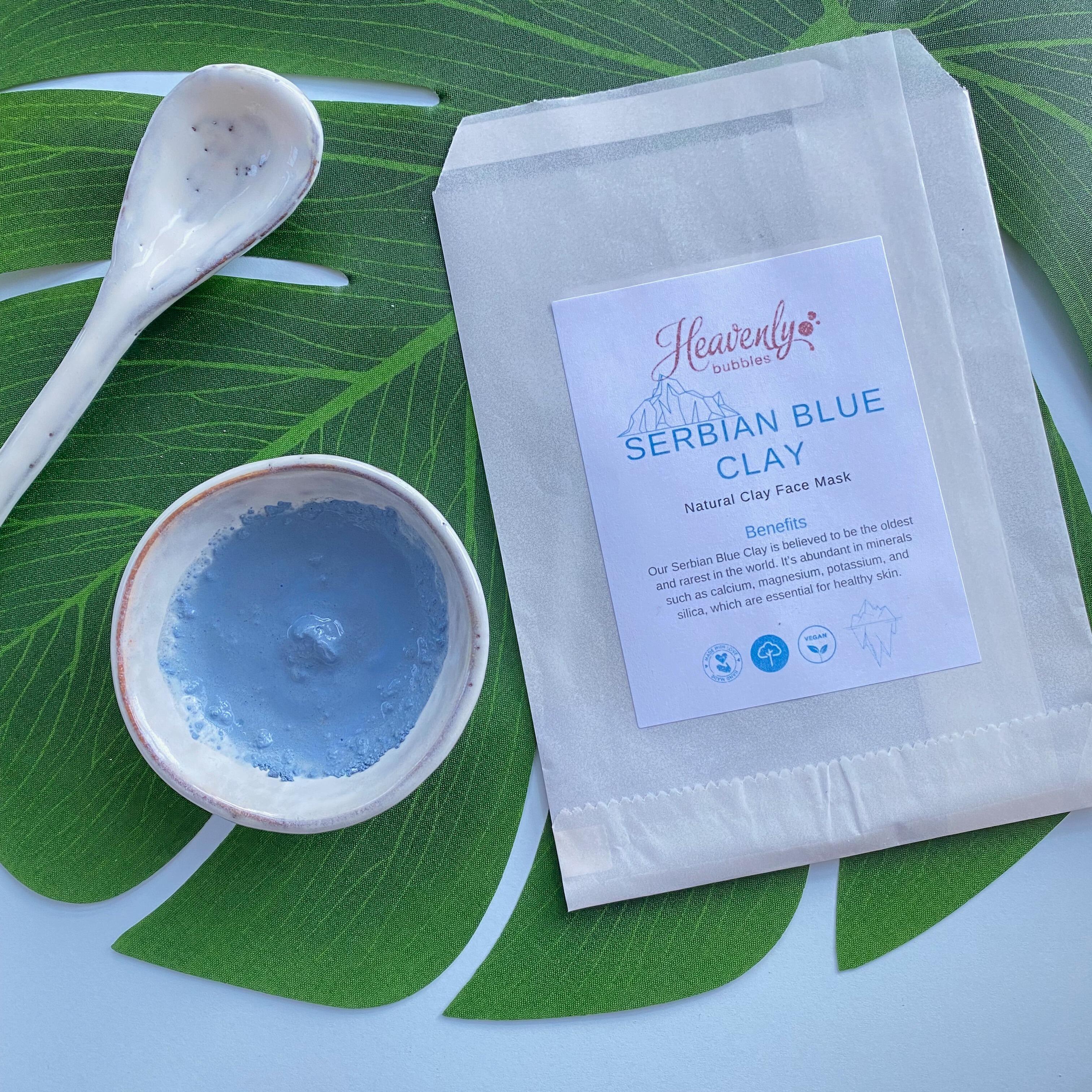 Serbian Blue Clay Face Mask in Biodegradable Sachet – Heavenly Bubbles UK