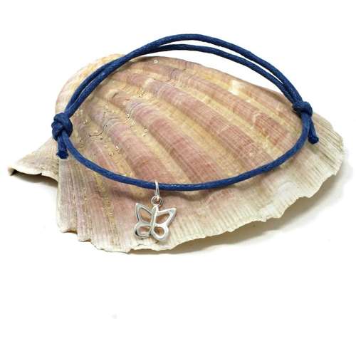 cotton butterfly bracelet blue