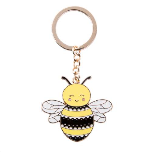 enamel bee key ring