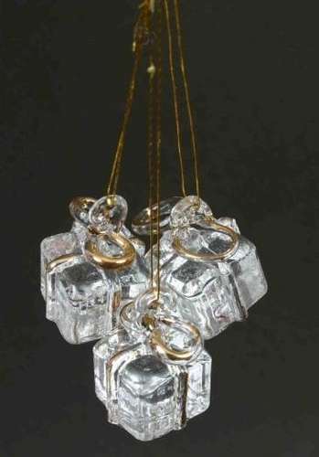 hanging glass present ornaments