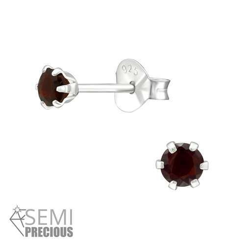silver garnet earrings